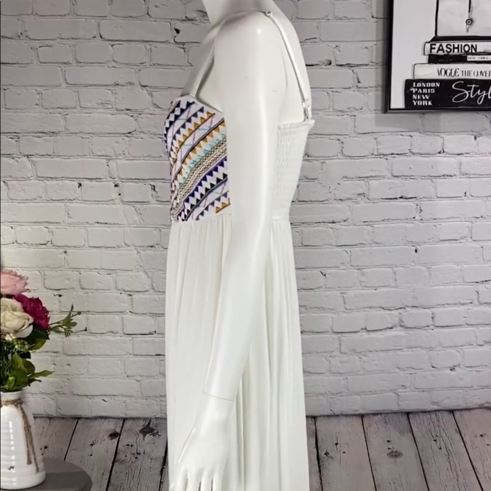 Ruby Rox White Embroidered Maxi Dress Size: Small - Picture 3 of 13